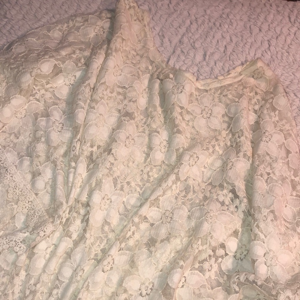 Cream lace cover up